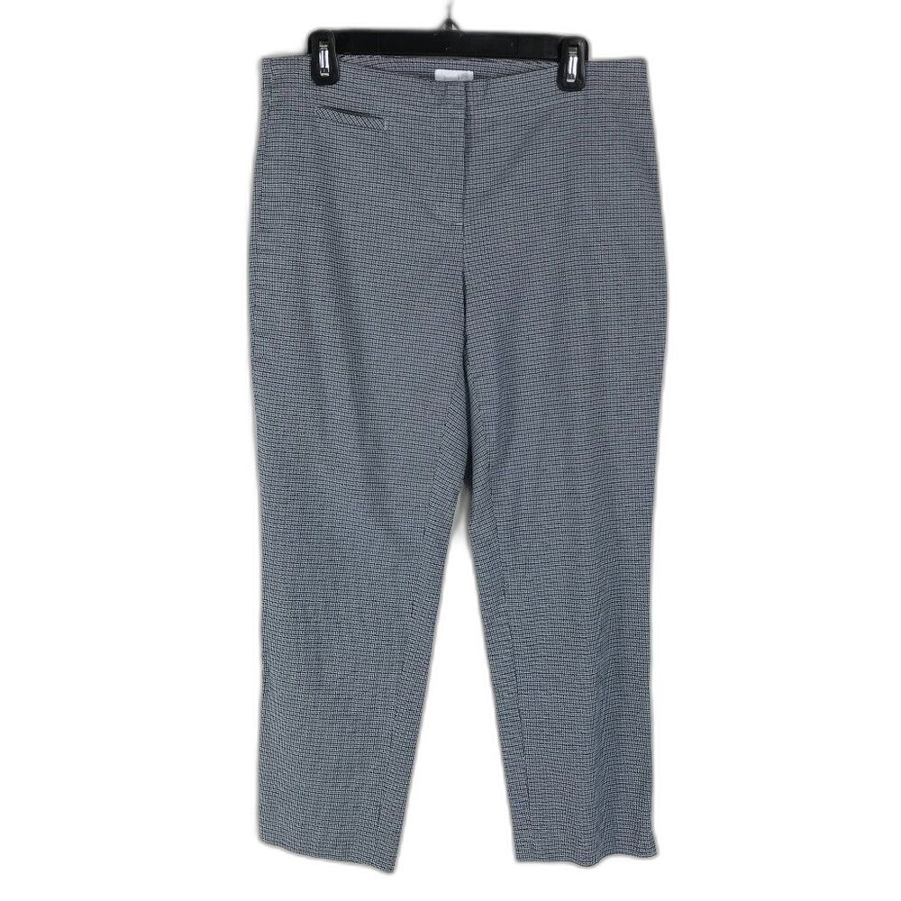 J. Jill Mid-Rise Ankle Pants Women's Size 10 Houndstooth Crop Stretch Career